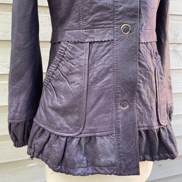 Women's Purple Leather Danier Jacket - Picture 5 of 8